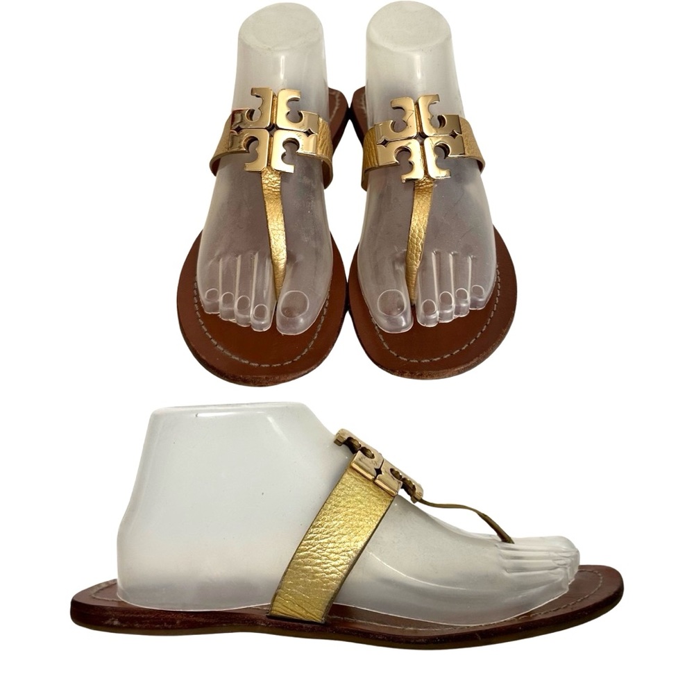 ⭐️SOLD!! TORY BURCH gold metallic flip flops sz 8.5